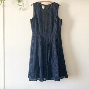 Anne Klein Embroidered A-Line Midi Dress 14